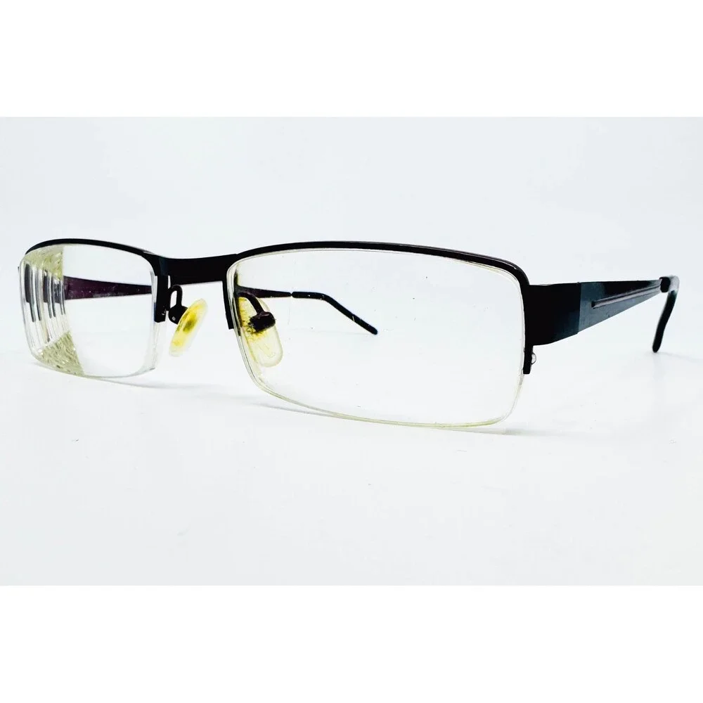 Link Occhiali Eyeglasses Men Burgundy Titanium Rectangular Half Rim 54-18-138